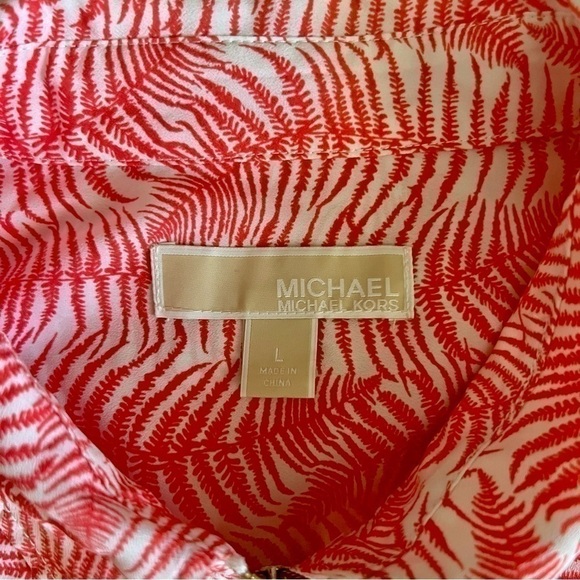 MICHAEL KORS Women’s Shacket Full Zip Long Sleeve Botanical Lightweight Size L - Picture 5 of 16